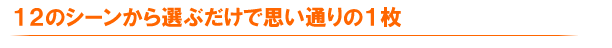 12のシーンから選ぶだけで思い通りの1枚