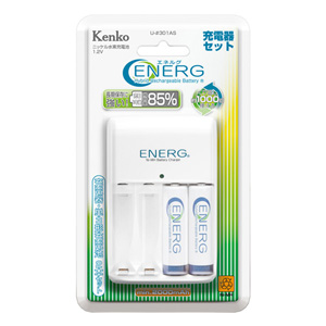 ENERG ニッケル水素充電池+充電器セット U-#301AS