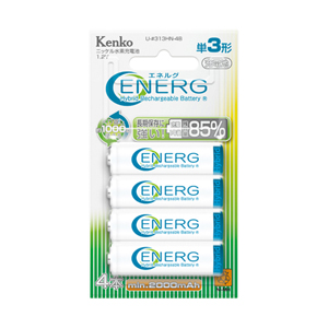 ENERG U-#313HN-4B <単3形充電池（2000mAh、1.2V）4本セット・低自己放電タイプ>製品画像