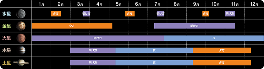 2020年惑星の観望好期